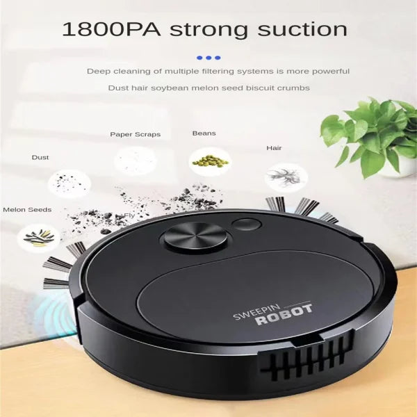 (nw00012) Portable Mini Wireless Smart Sweeping Robot Mopping 3 In1 Rechargeable Cleaning Machine Vacuum Cleaner For Home Office Robot