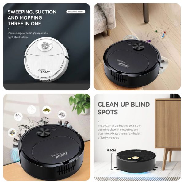 (nw00012) Portable Mini Wireless Smart Sweeping Robot Mopping 3 In1 Rechargeable Cleaning Machine Vacuum Cleaner For Home Office Robot