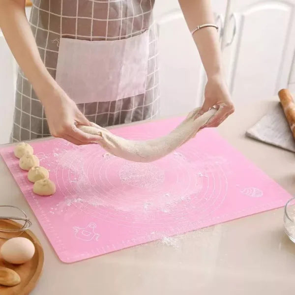 Big Size Silicone Baking Roti Mat With Measurements Heat Resistant Cookie Sheet Oven Liner | Non Stick Flour Rolling Mat | Baking Mat Kneading Dough Pad