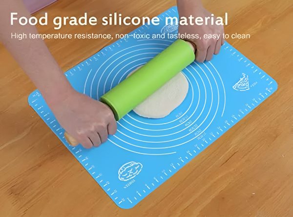 Big Size Silicone Baking Roti Mat With Measurements Heat Resistant Cookie Sheet Oven Liner | Non Stick Flour Rolling Mat | Baking Mat Kneading Dough Pad