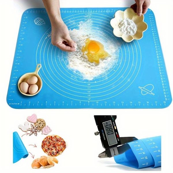 Big Size Silicone Baking Roti Mat With Measurements Heat Resistant Cookie Sheet Oven Liner | Non Stick Flour Rolling Mat | Baking Mat Kneading Dough Pad